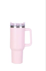 Stainless Steel Insulated Vacuum Cup with Lid and Straw - Pink | Shop