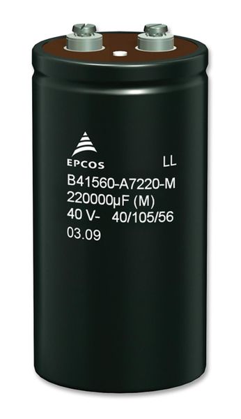 EPCOS (B41560A5100M000) Electrolytic Capacitor, High Ripple, 0.1 F, 25 V