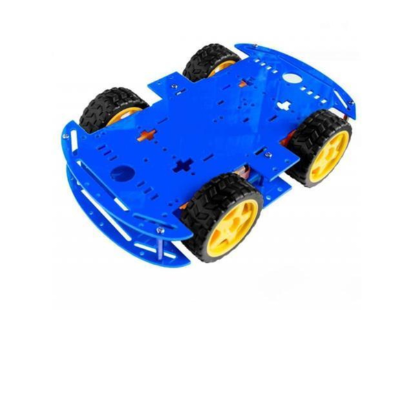 HKD Magician 4WD 2-Tier Robot Car Chassis Kit - Blue, w/ Encoders