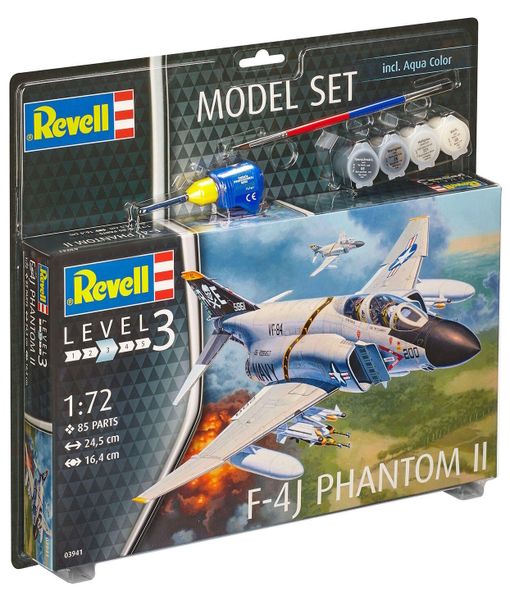 Revell 1/72 F-4J Phantom II Model Kit w/paints, Glue and Brush
