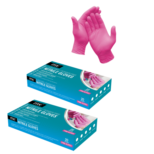 Pink Nitrile Gloves (20 pcs) -2 packs