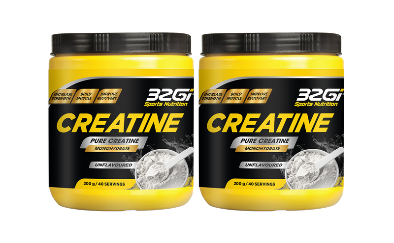 Pure Creatine Monohydrate | Unflavoured | 200g | 2 pack | 32Gi