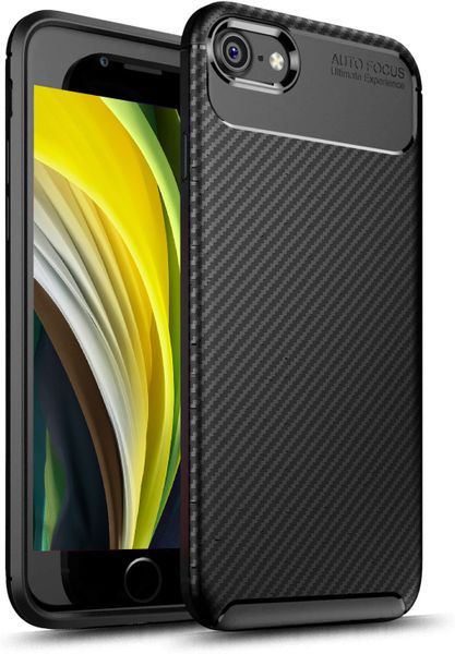 Tekron Premium Shock Resistant Slim TPU Carbon Case for iPhone SE (2020)