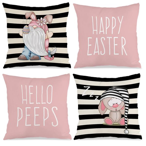 4PCS Cottagecore Easter Pillowcase, 45x45cm Decorative Cushion Cover