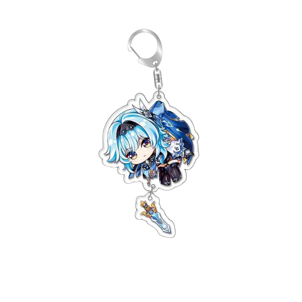 Eula Character Keyring &amp; Bag Ring - Cute Cartoon Keychain