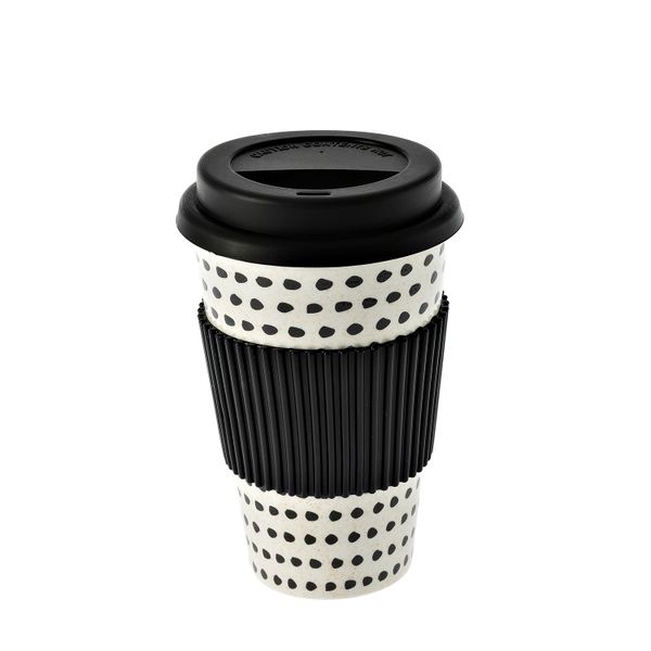 George &amp; Mason - Bamboo Fibre Black Spot Travel Tumbler