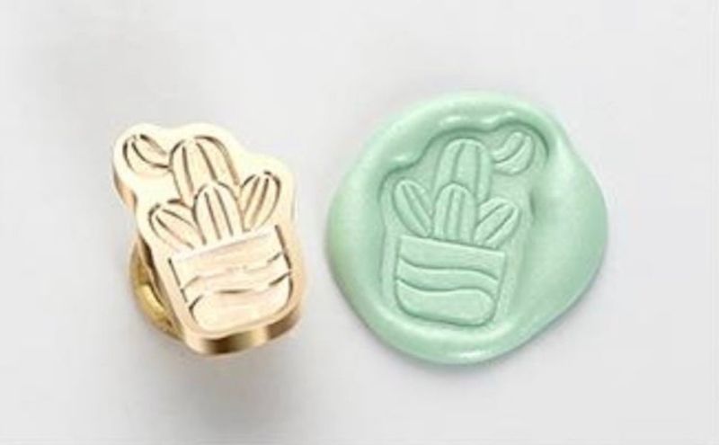 3D Cactus Pot Plant Wax Seal Stamp
