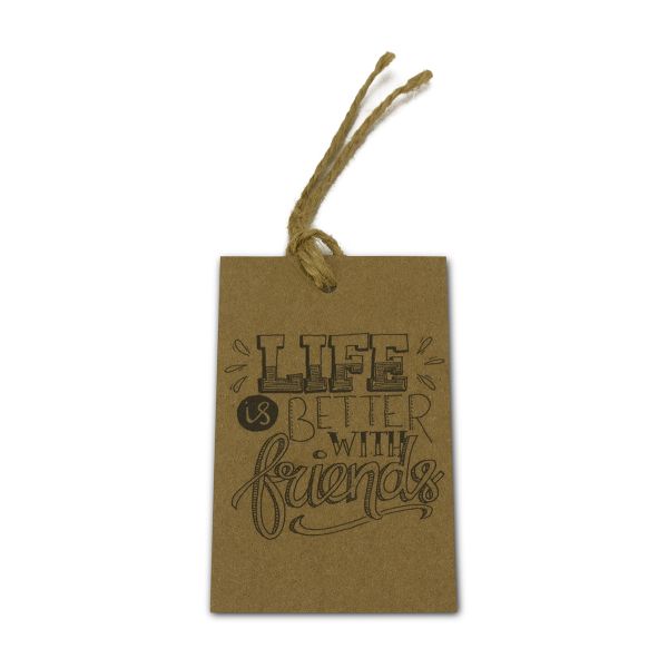 Gift Tags - Friends - Brown colour - Note Cards - Pack of 10