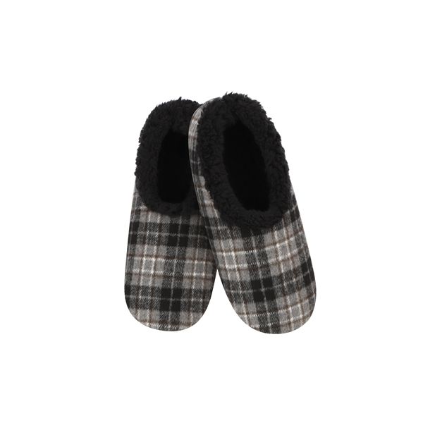 Snoozies! Mens Flannel Plaid Grey Fleece Slippers | Shop Today. Get it Tomorrow! | takealot.com