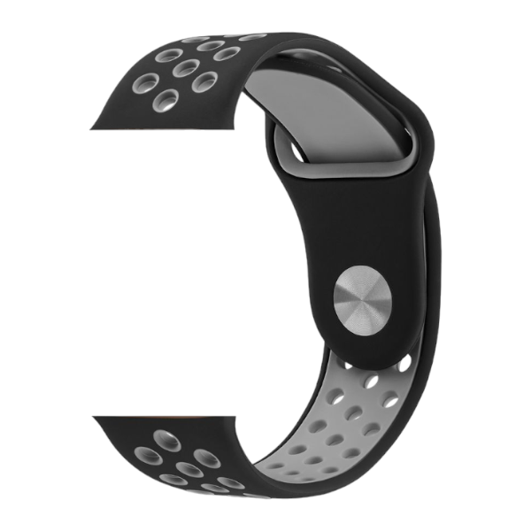 Soft Durable Elastic Silicone Apple Watch Strap - Red &amp; Black