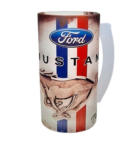 Ford Mustang Retro Style Beer Glass Mug Stein Drinking Glass
