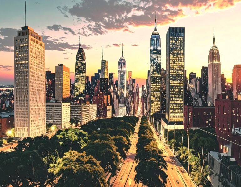 City Skyline Dusk image