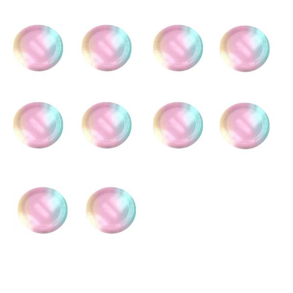 9" Party Paper Plate - Gradient Colour - Set of 10