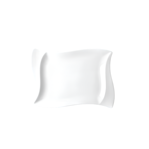 Ceramic Wavy Rectangular Home Platter Serving Plate -30x18cm