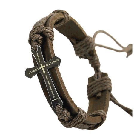 Women's leather sale cross bracelet