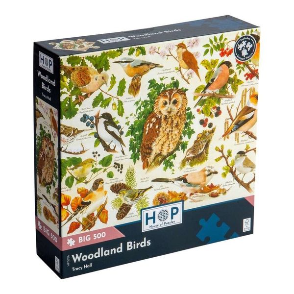 House of Puzzles - Woodland Birds - XL Pieces - 500 Piece Jigsaw Puzzle