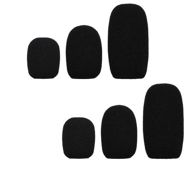 Headphone Microphone Cover Foam Sponge Windscreen (Set of 6)