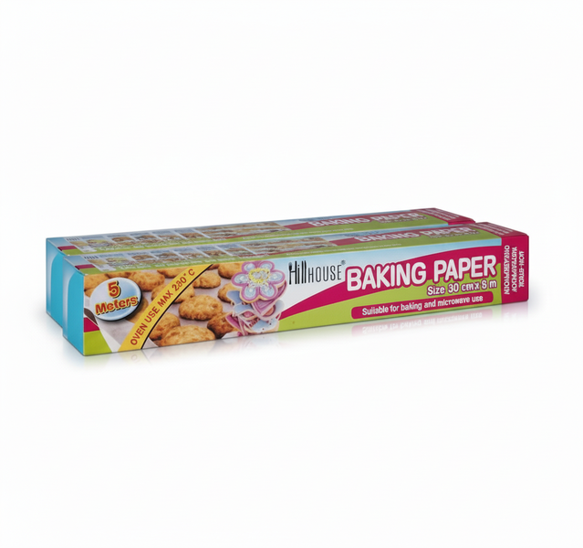 Hillhouse Disposable Baking Paper Roll, 30x5cm, Non-Stick - 2 Pack