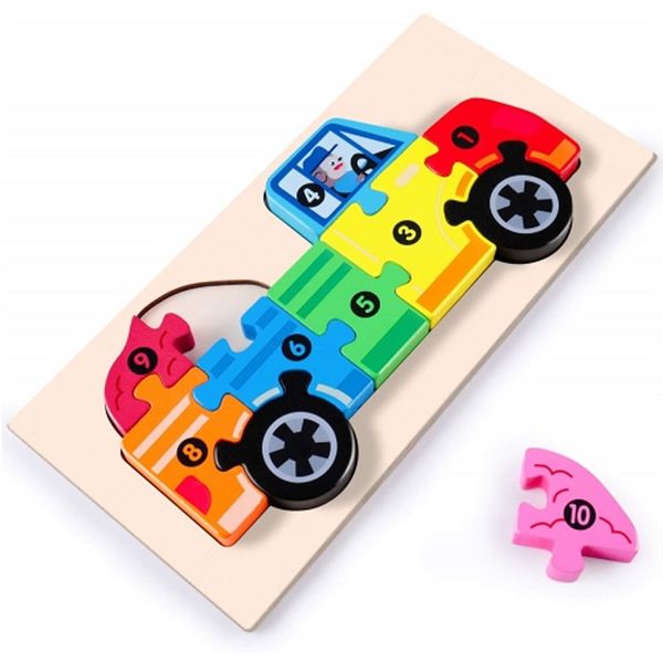 10 Pcs Wooden 3D Mini Truck Puzzle F47-72-1