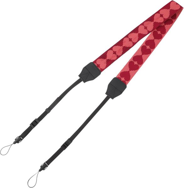 Red Woven Faux Leather Camera Strap Adjustable Length for DSLR &amp; Mirrorles