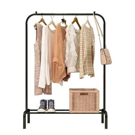 MAINSTAYS Double Rod Garment Rack -Rolling Clothes Organizer