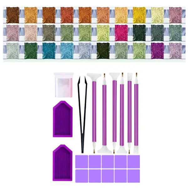 30 Colours (15 000pcs) Diamond Painting Rhinestone Kit