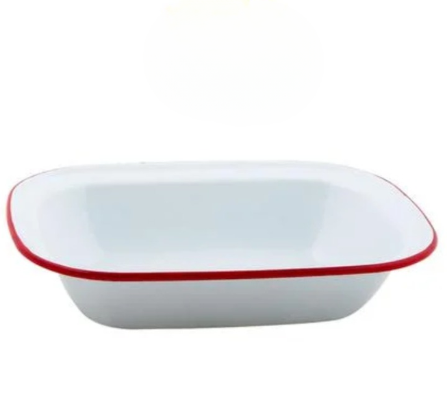 Vintage-Style 30cm Oval Enamel Pie Dish - Oven-to-Table