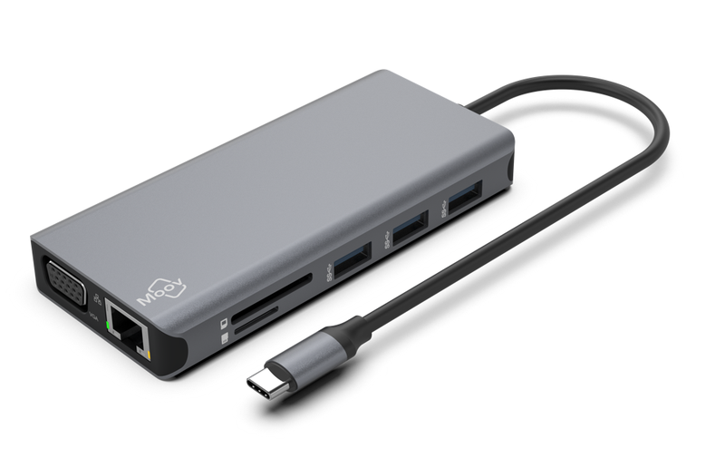 Moov 11-in-1 USB-C Multiport Hub Adapter - Space Grey