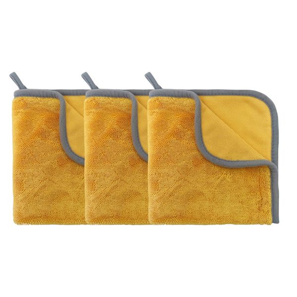 3-Pack Premium Microfibre Car Cleaning Cloth - Orange