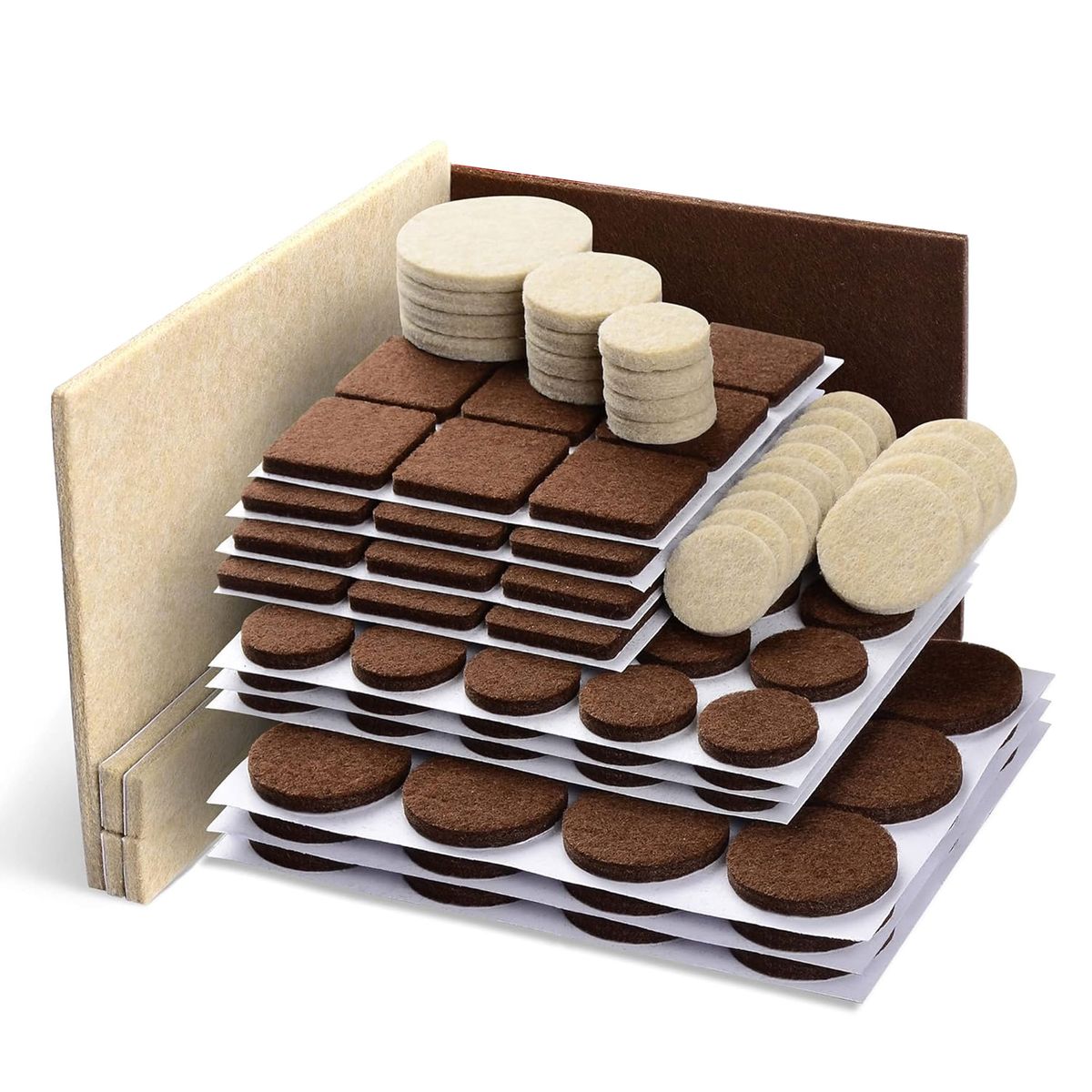 133 Piece Self Adhesive Felt Furniture Pads - Brown & Beige
