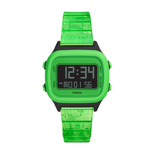 Fossil Retro Digital Green Nylon Watch - FS5677