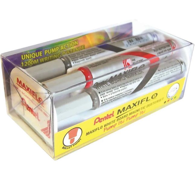 Pentel Eraser Whiteboard + 4 Maxiflo Markers x 2