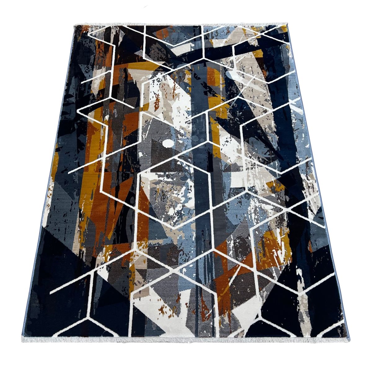 Abstract Blue & Beige Modern Rug Shop Today. Get it Tomorrow