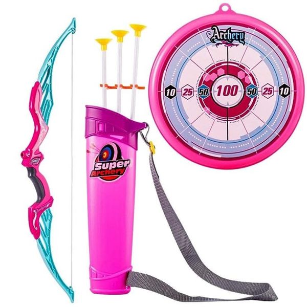 Kids-Up Pink &amp; Blue Bow &amp; Arrow Archery Set With Arrow Holder