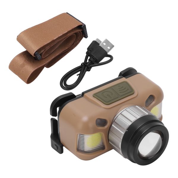 Mini Headlamp Type C Usb Rechargeable IPX4 Waterproof Lightweight