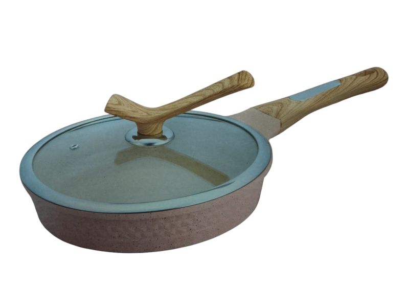 HOTCHEF Non-Stick Aluminium Fry Pan 26cm - Durable Cookware with Glass Lid