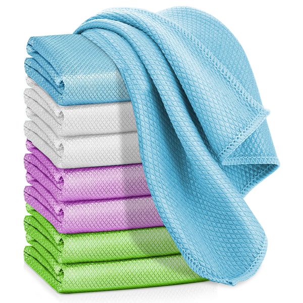 Microfiber cleaning cloth,Fish Scale Streak for Kitchen&amp;Window,Shiny Wipes