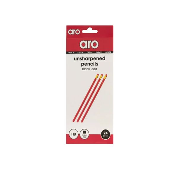 ARO Unsharpened HB Pencils - 1 x 24 pack