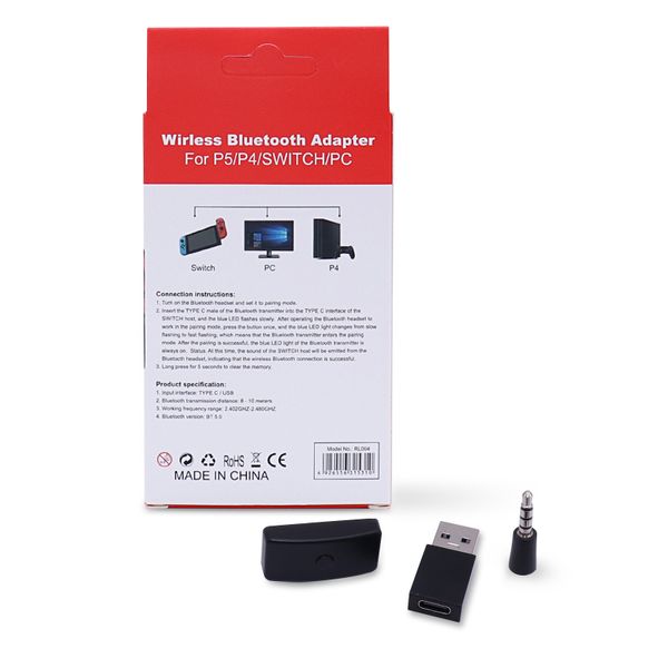 Replacement PS4 PS5 PC Audio Adapter Converter Wireless 5.0