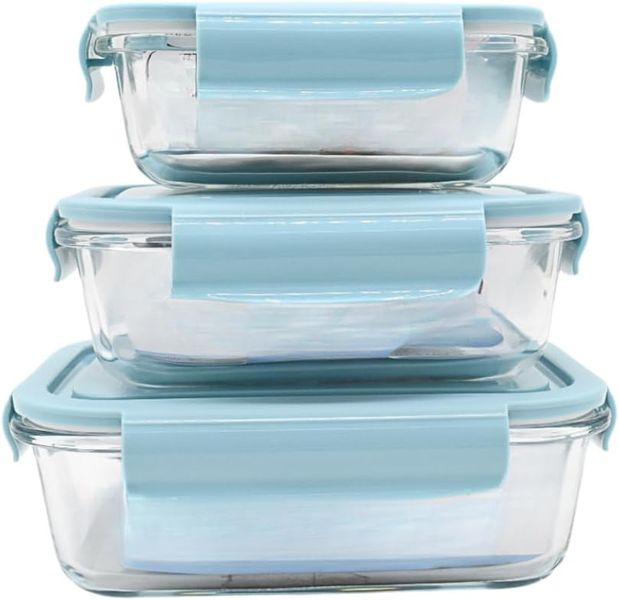 Borosilicate Glass Dansup Food Storage Container Set with Lids - 3 Piece