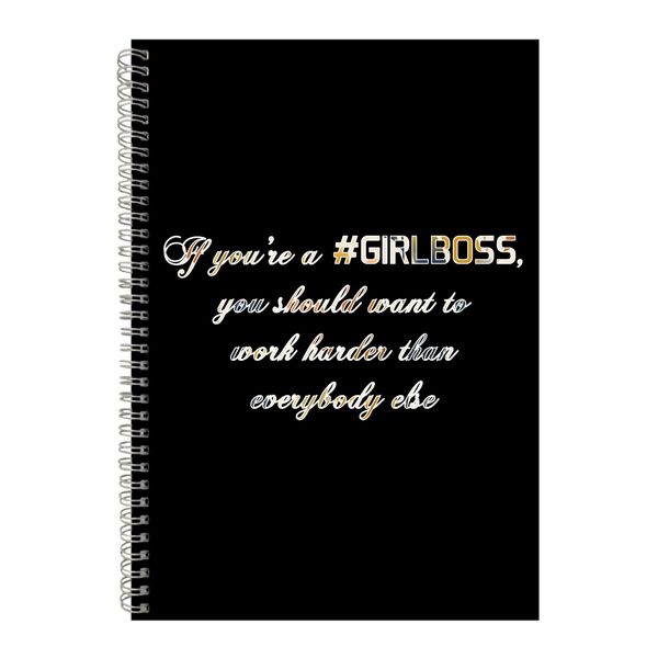 #Girlboss A4 Notebook Spiral Lined Motivational Sayings Graphic Notepad 248