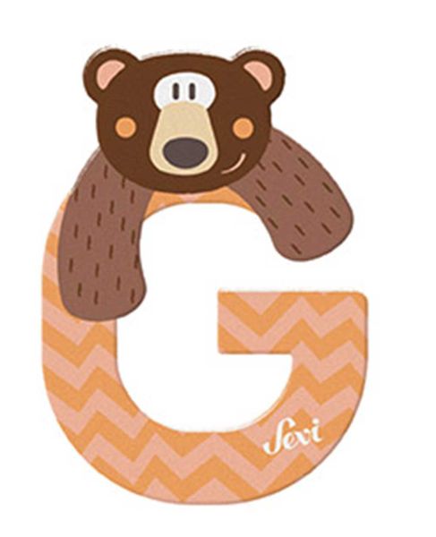 Sevi Wooden Letter G Grizzly 10cm