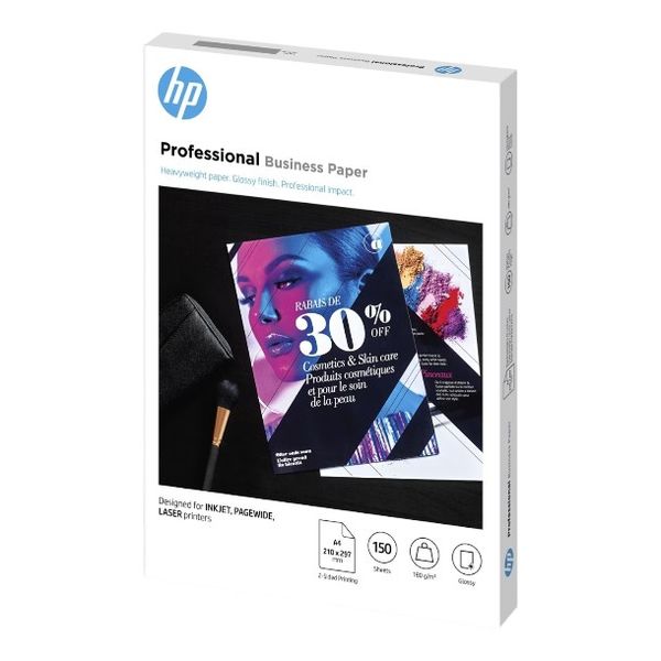 HP Professional Printing Paper A4 (210x297mm) Gloss 150 Sheets White