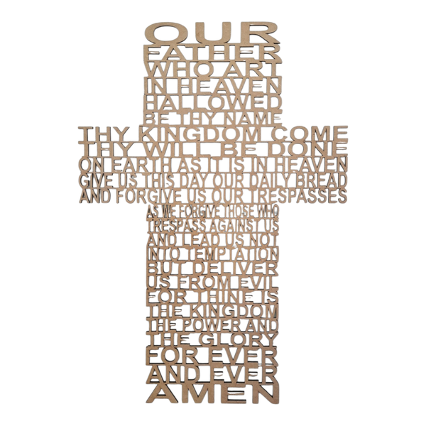 Gift Emporium Lord's Prayer Cross Scripture Wooden Wall Art