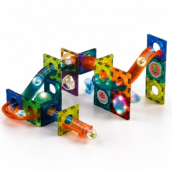 Kideo LED Magnetic Marble Run Building Blocks Educational - 49 Piece
