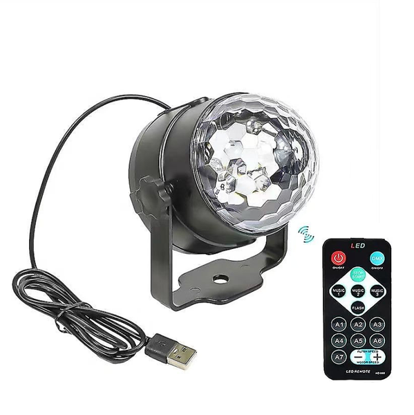 Rotating Rainbow Crystal Ball Light, Remote Control Bracket Magic Light