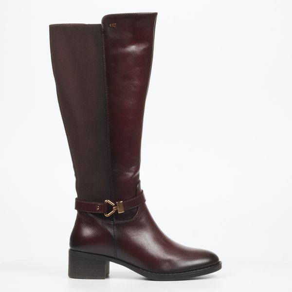 Miss Black Earth 1 Women Faux Leather Long Boots - Burgundy
