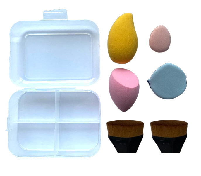 Makeup Blending Sponges With Air brushed Cushion Puffs and Kabuki Brush
