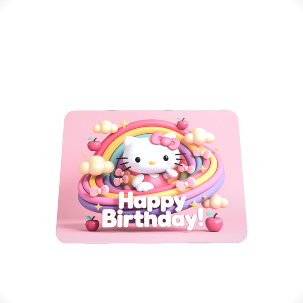 Hello Kitty - Happy Birthday 3D Pastel Bow Heaven Aesthetic Mouse Pad V1