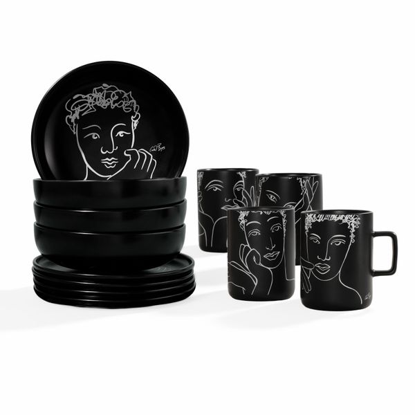 Carrol Boyes Breakfast 12 Piece Set - Sketchbook Black